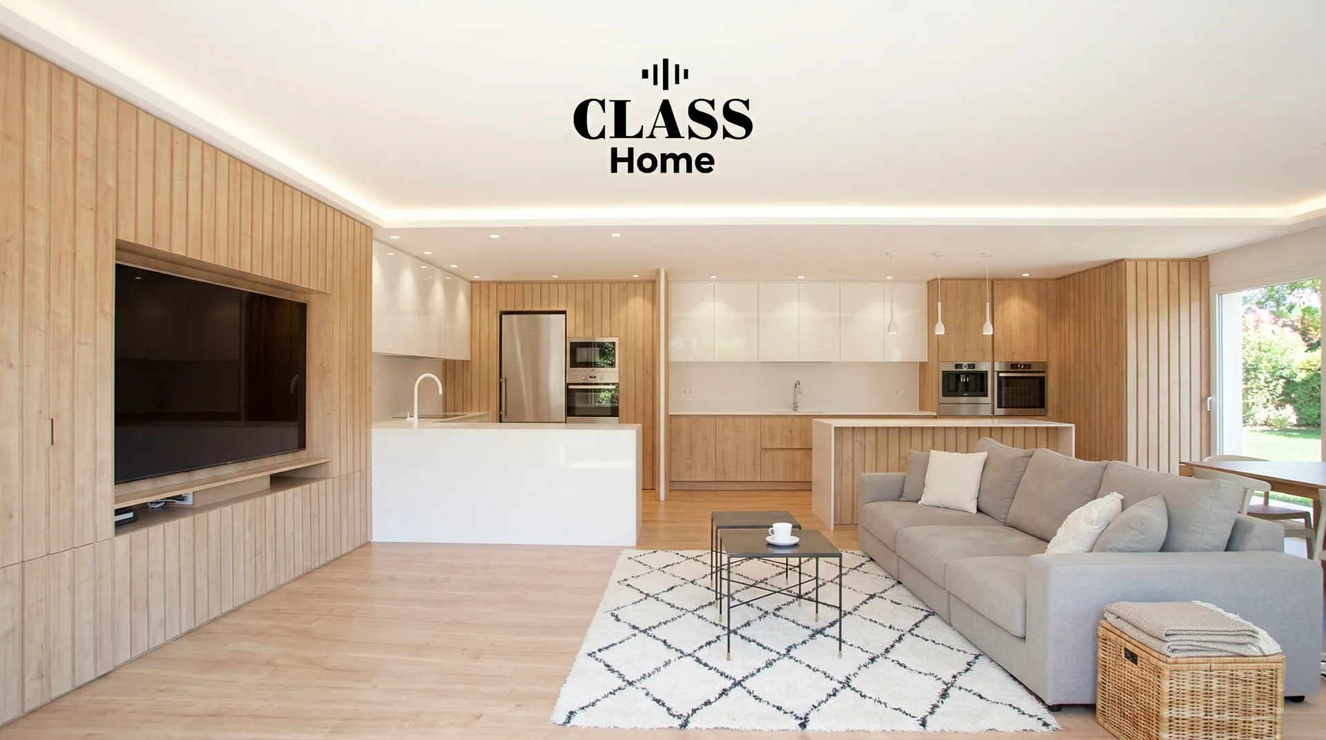 Ambiente cálido con pisos y revestimientos de madera